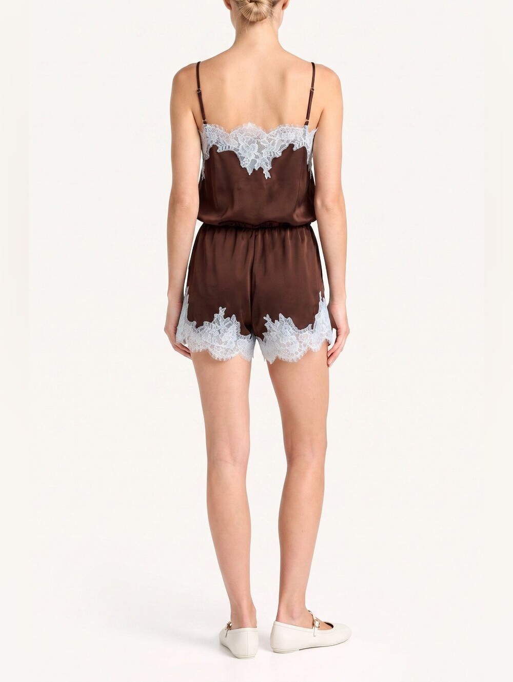 NWT Amanda Uprichard Audrie Silk Romper Brown Tobacco - Sz Med - Picture 3 of 11